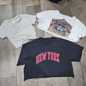 3 Cropped T Shirts - Size Sm/med